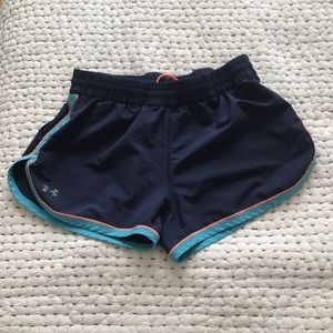 Under armour running shorts navy orange xs fly by